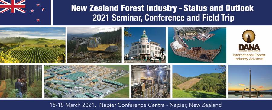 Cover image New Zealand Forest Industry Status And Outlook 2021 Seminar, Conference And Field Trip